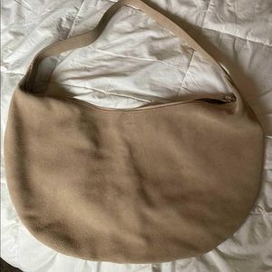 Auxiliary suede hobo bag